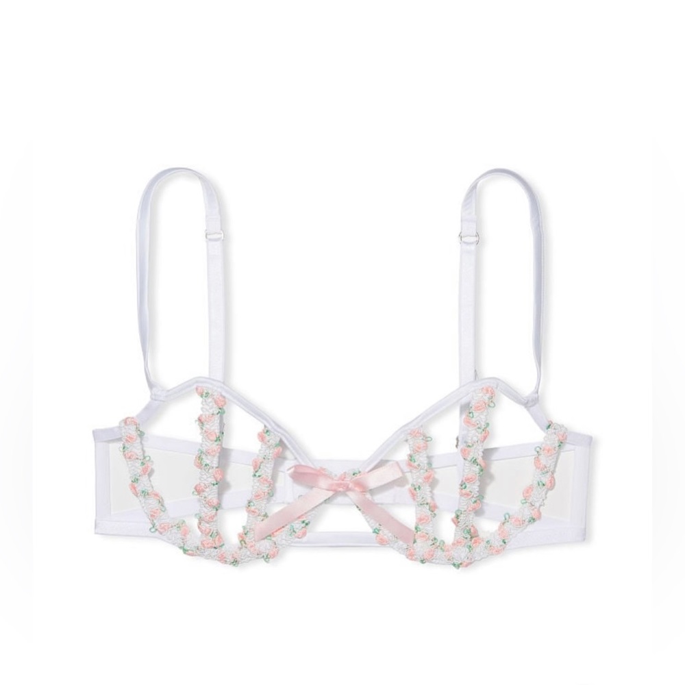 Victoria’s Secret Dream Angels Secret-Garden Open-Cup Balconette Bra Size 34 D
